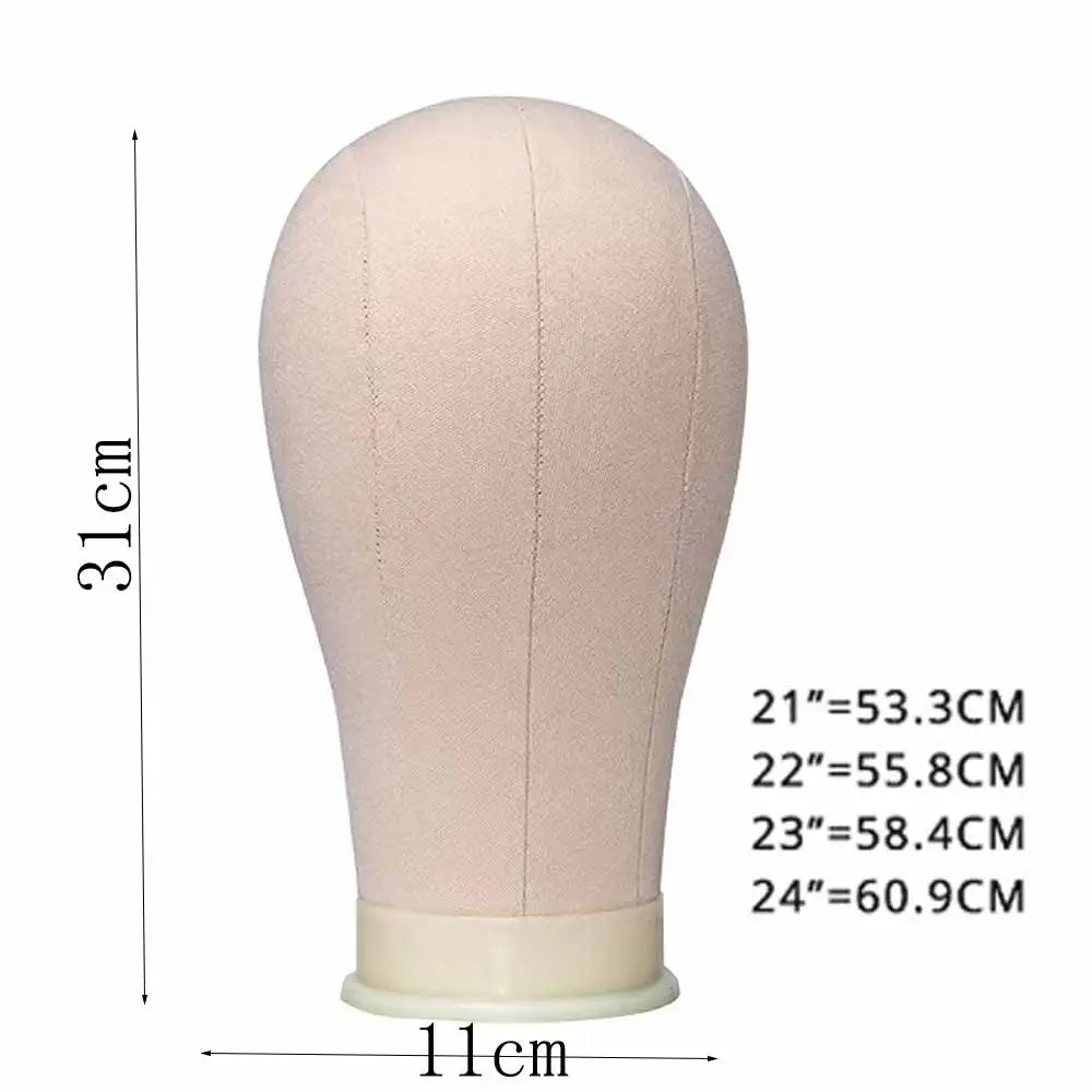 Canvas Block Mannequin Head Set with Table Stand | Professional Wig Making & Display Kit | D'AuraHaven