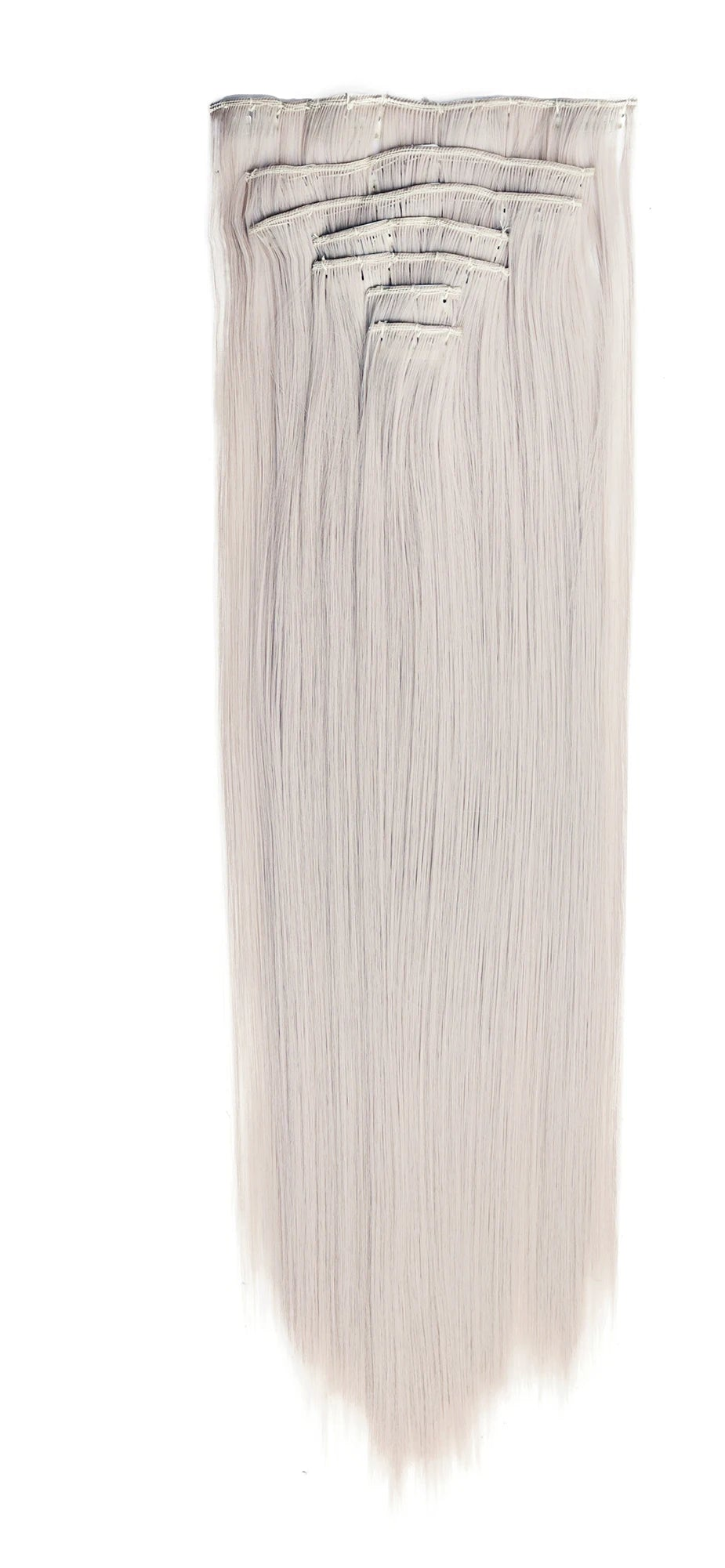 Set of hair extensions with a white background