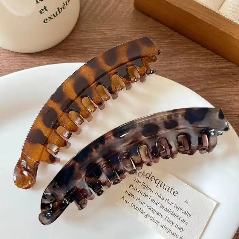 Premium Tortoiseshell Banana Hair Clip | Vintage Fish-Shaped Ponytail Clamp | D'AuraHaven