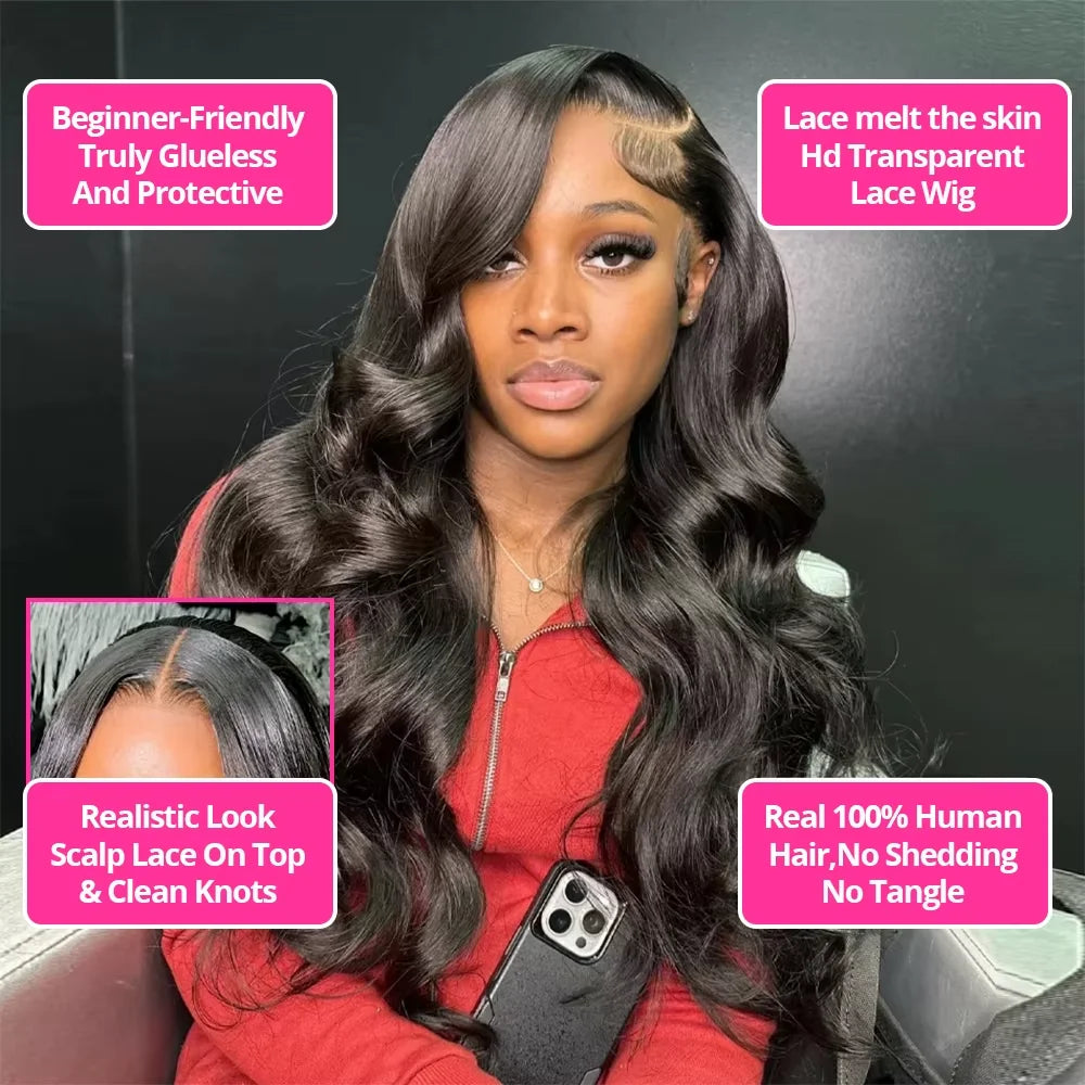 30" 32" Extreme Volume Body Wave HD Lace Frontal Wig | 300% Density 13x6 Glueless Human Hair | D'AuraHaven