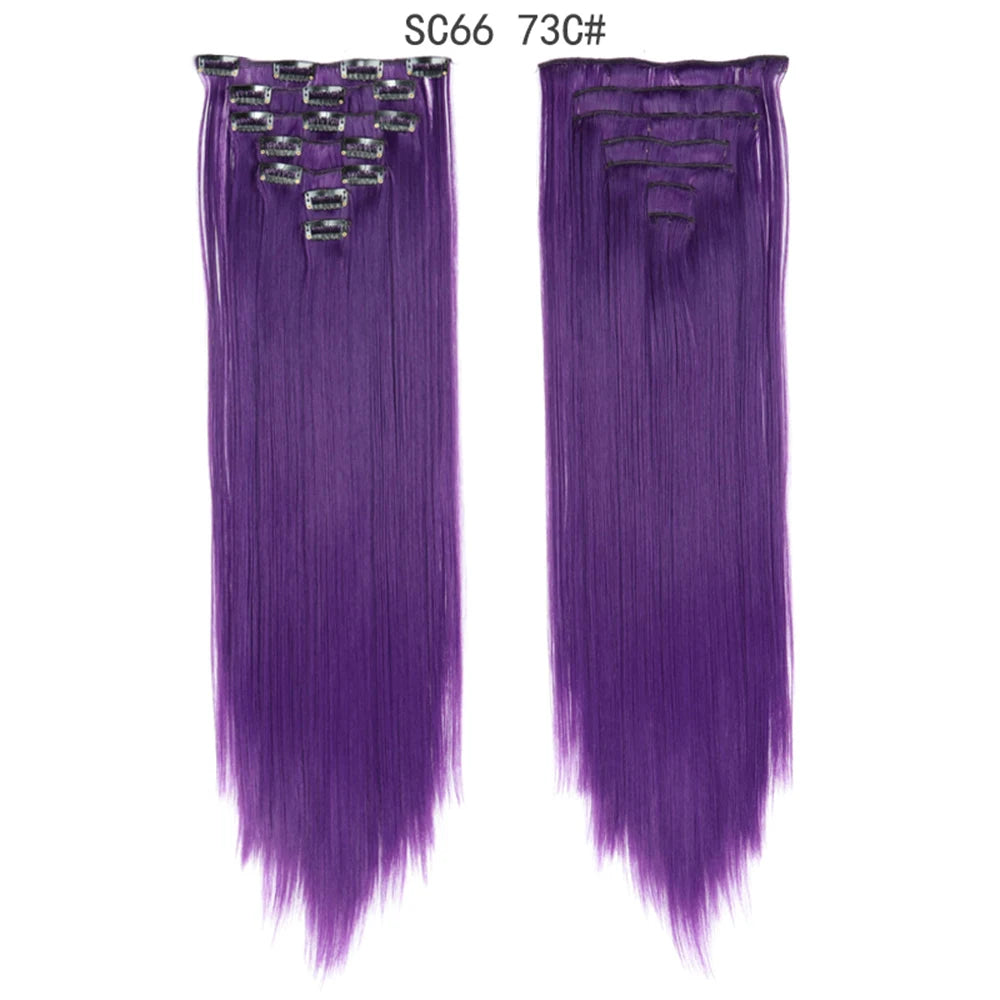 Premium 22" Long Straight Clip-In Hair Extensions (7-Piece Set) | D'AuraHaven