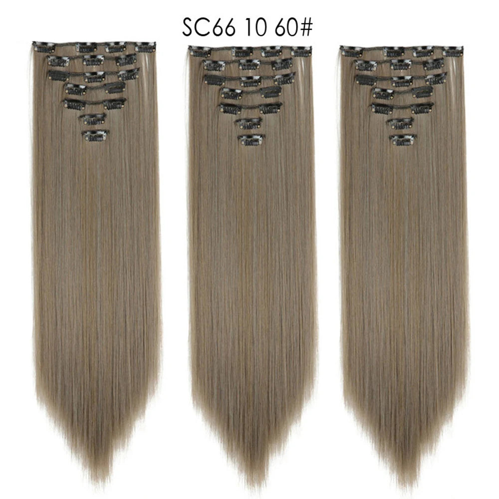 Premium 22" Long Straight Clip-In Hair Extensions (7-Piece Set) | D'AuraHaven