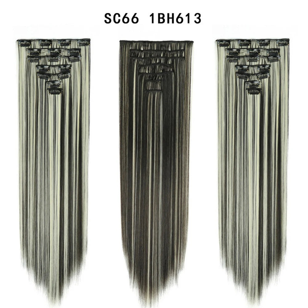 Premium 22" Long Straight Clip-In Hair Extensions (7-Piece Set) | D'AuraHaven