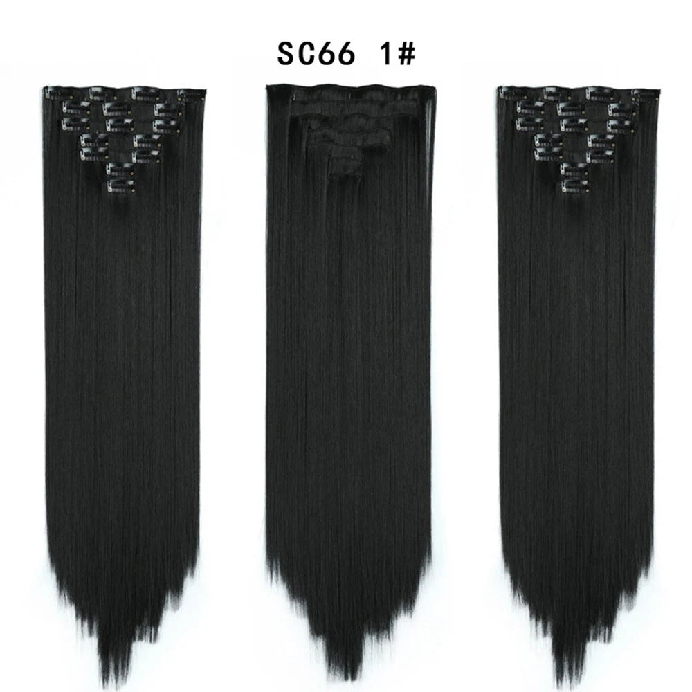 Premium 22" Long Straight Clip-In Hair Extensions (7-Piece Set) | D'AuraHaven