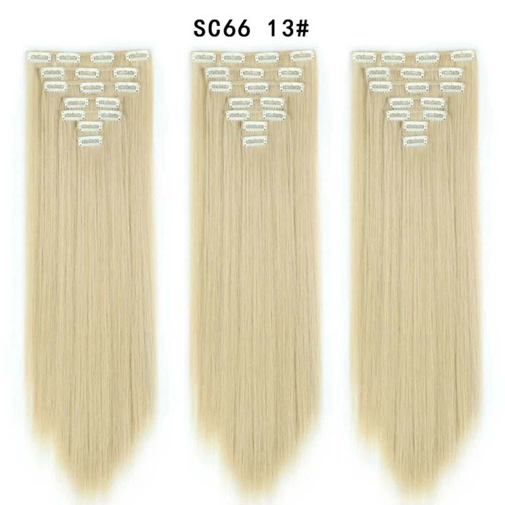 Premium 22" Long Straight Clip-In Hair Extensions (7-Piece Set) | D'AuraHaven