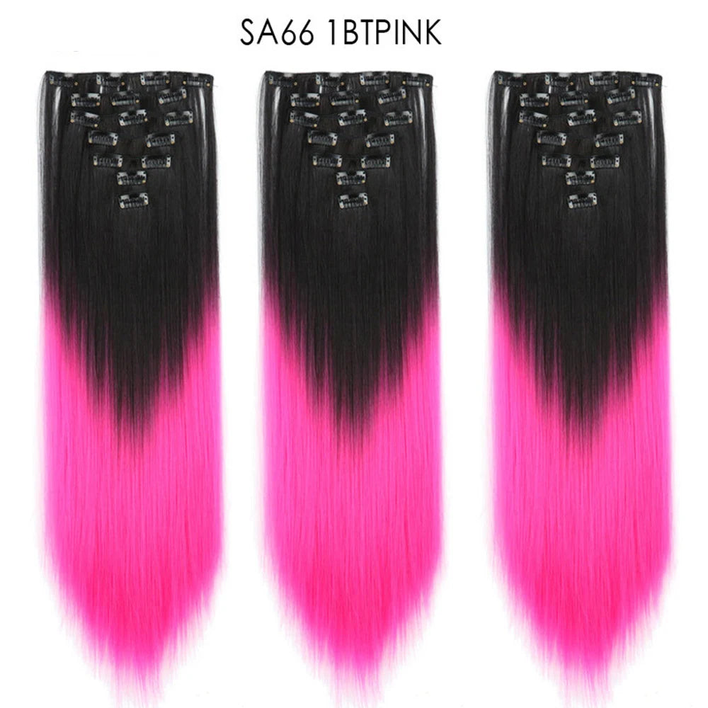 Premium 22" Long Straight Clip-In Hair Extensions (7-Piece Set) | D'AuraHaven