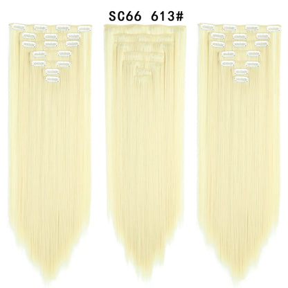 Premium 22" Long Straight Clip-In Hair Extensions (7-Piece Set) | D'AuraHaven