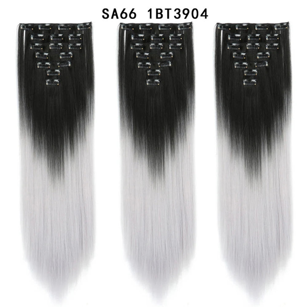 Premium 22" Long Straight Clip-In Hair Extensions (7-Piece Set) | D'AuraHaven