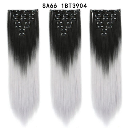 Premium 22" Long Straight Clip-In Hair Extensions (7-Piece Set) | D'AuraHaven