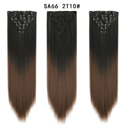 Premium 22" Long Straight Clip-In Hair Extensions (7-Piece Set) | D'AuraHaven