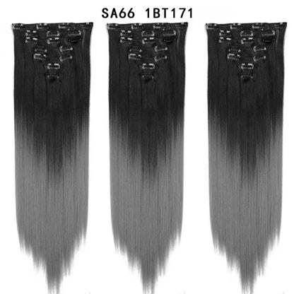 Premium 22" Long Straight Clip-In Hair Extensions (7-Piece Set) | D'AuraHaven