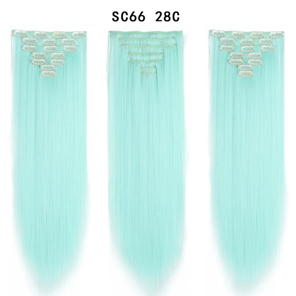 Premium 22" Long Straight Clip-In Hair Extensions (7-Piece Set) | D'AuraHaven