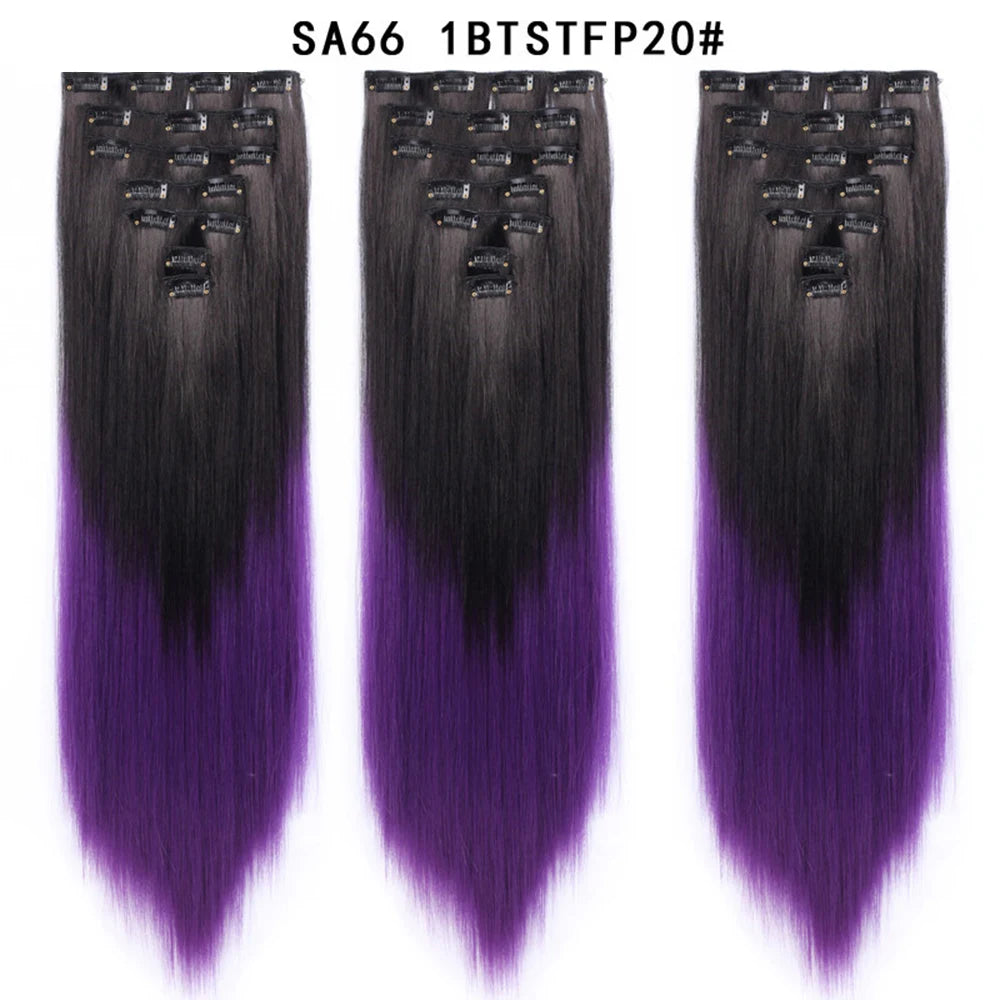 Premium 22" Long Straight Clip-In Hair Extensions (7-Piece Set) | D'AuraHaven