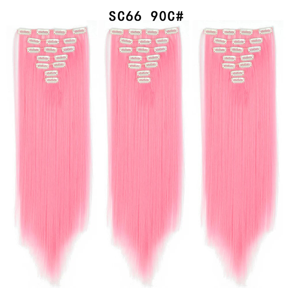 Premium 22" Long Straight Clip-In Hair Extensions (7-Piece Set) | D'AuraHaven