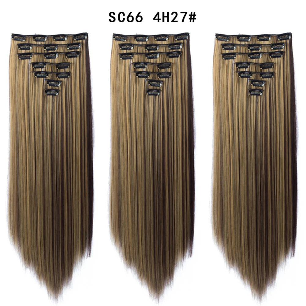 Premium 22" Long Straight Clip-In Hair Extensions (7-Piece Set) | D'AuraHaven