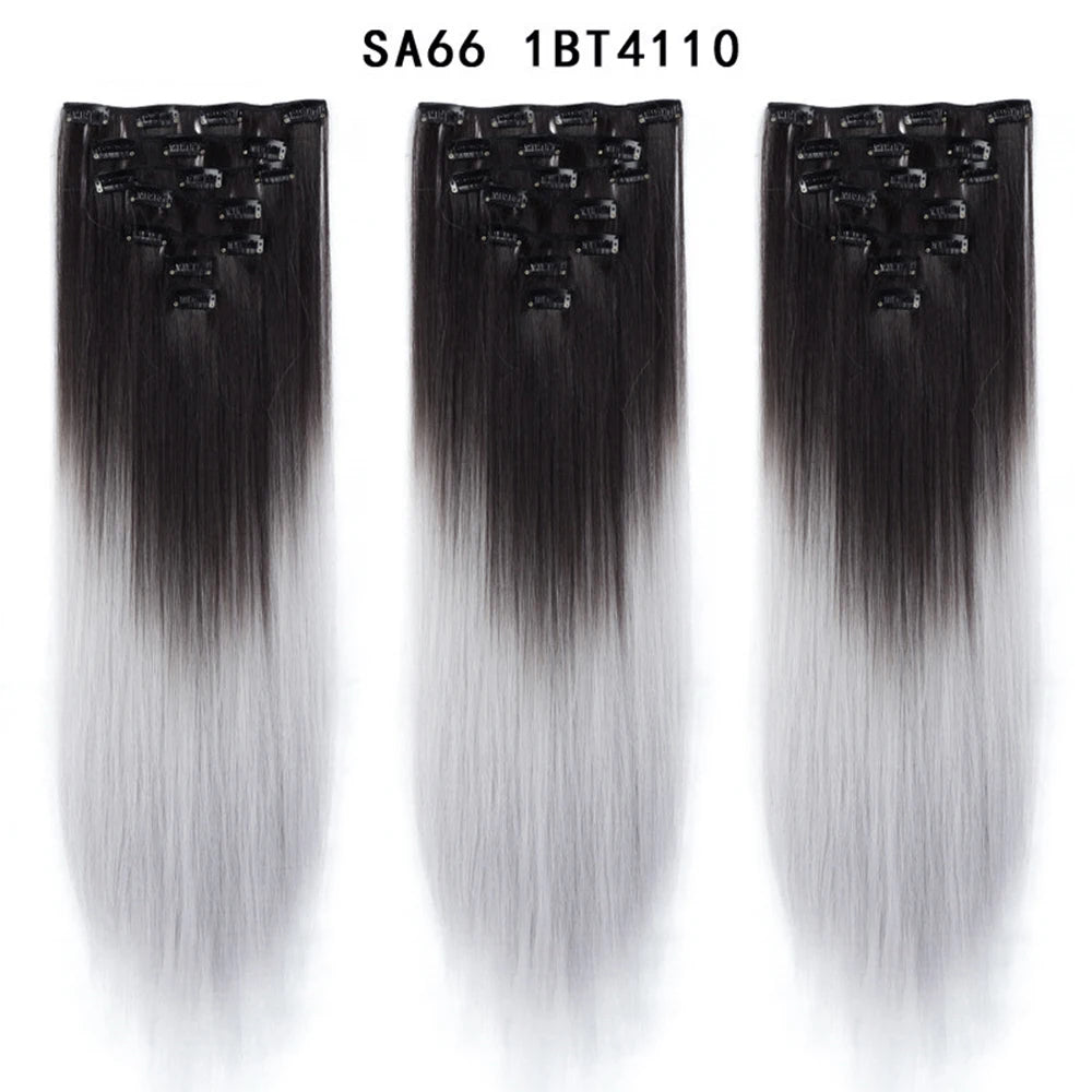 Premium 22" Long Straight Clip-In Hair Extensions (7-Piece Set) | D'AuraHaven