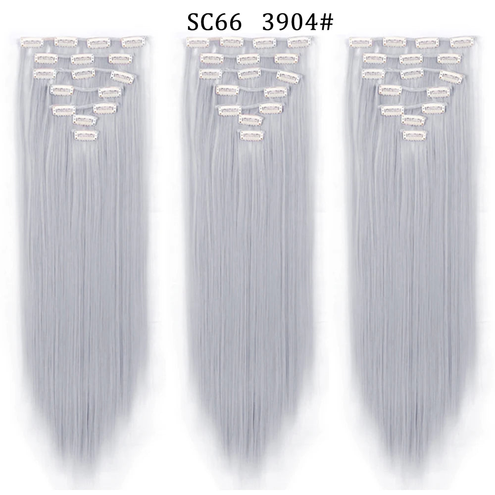 Premium 22" Long Straight Clip-In Hair Extensions (7-Piece Set) | D'AuraHaven