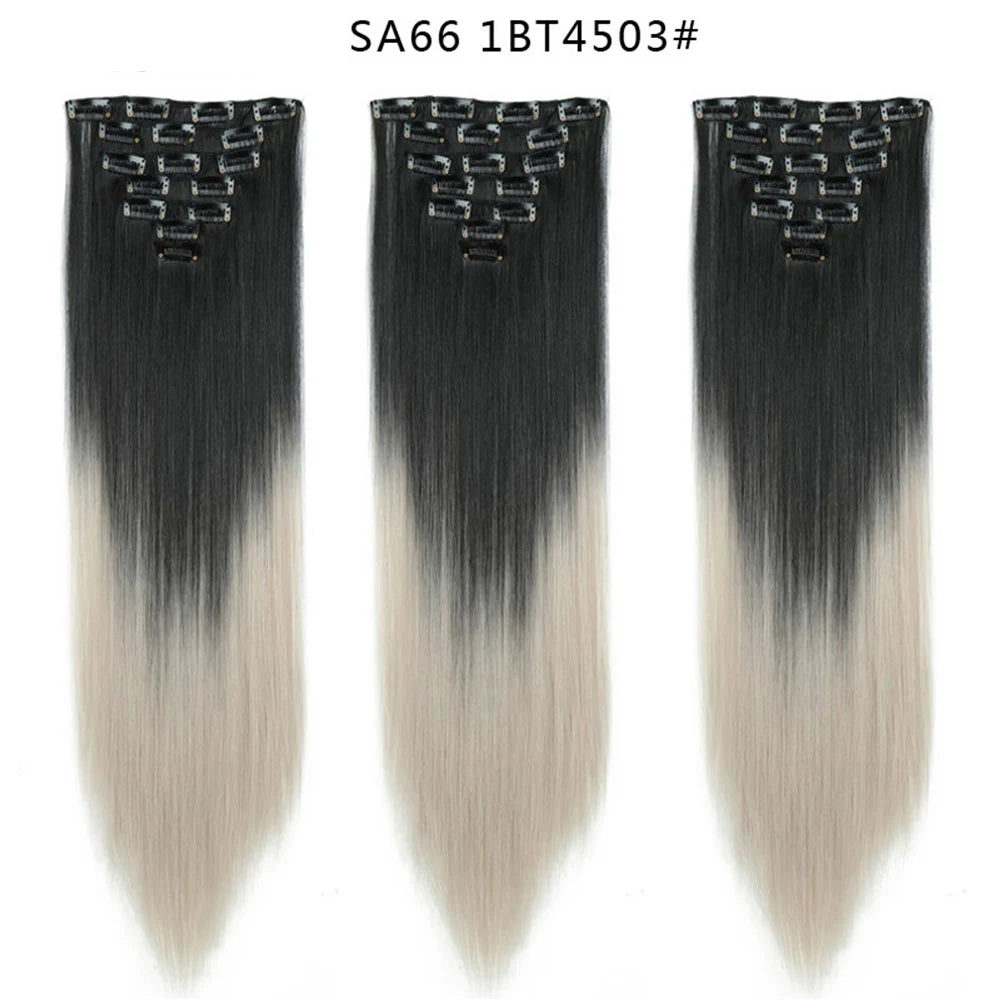 Premium 22" Long Straight Clip-In Hair Extensions (7-Piece Set) | D'AuraHaven