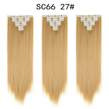 Premium 22" Long Straight Clip-In Hair Extensions (7-Piece Set) | D'AuraHaven