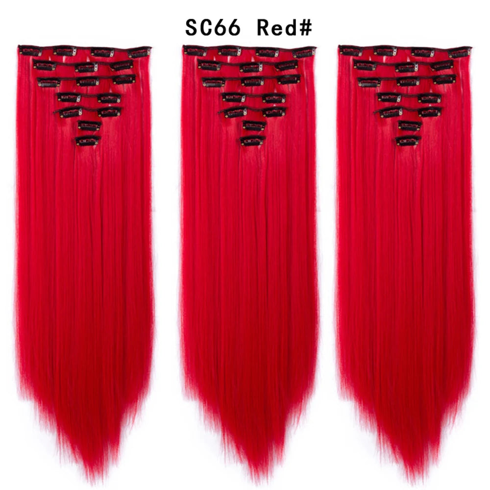 Premium 22" Long Straight Clip-In Hair Extensions (7-Piece Set) | D'AuraHaven
