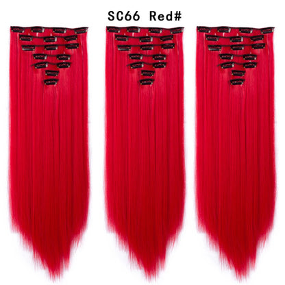 Premium 22" Long Straight Clip-In Hair Extensions (7-Piece Set) | D'AuraHaven