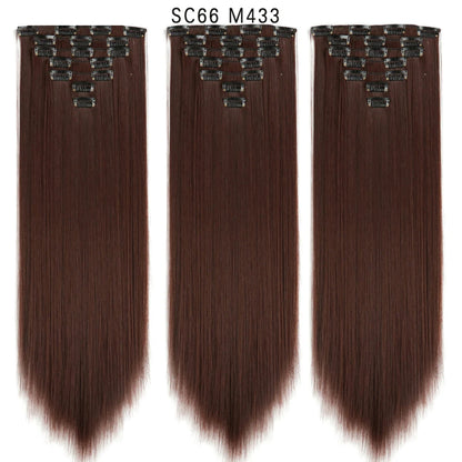 Premium 22" Long Straight Clip-In Hair Extensions (7-Piece Set) | D'AuraHaven