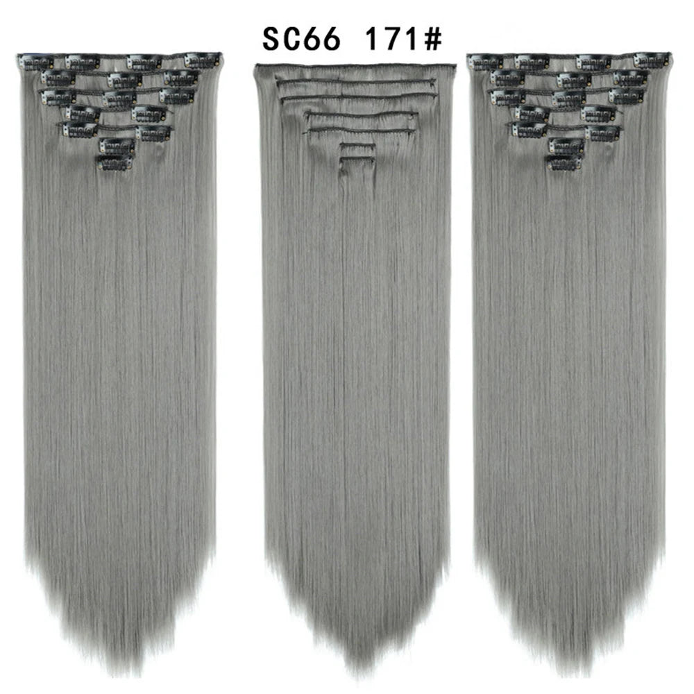 Premium 22" Long Straight Clip-In Hair Extensions (7-Piece Set) | D'AuraHaven