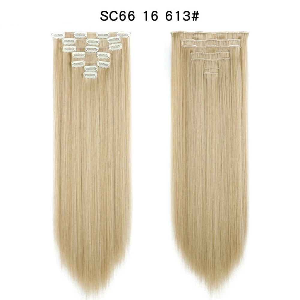 Premium 22" Long Straight Clip-In Hair Extensions (7-Piece Set) | D'AuraHaven