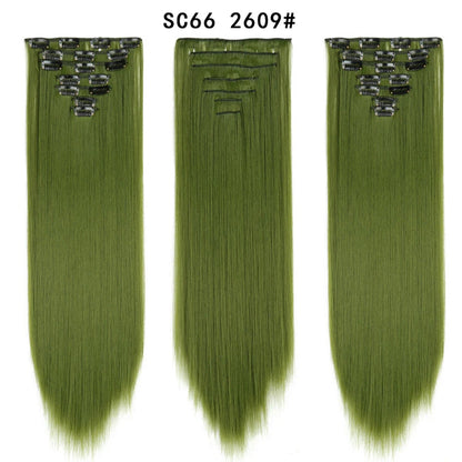 Premium 22" Long Straight Clip-In Hair Extensions (7-Piece Set) | D'AuraHaven