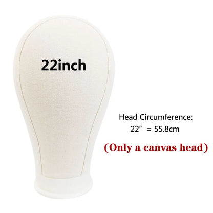 Premium Canvas Block Mannequin Head | Heavy-Duty Wig Making & Styling Base | D'AuraHaven