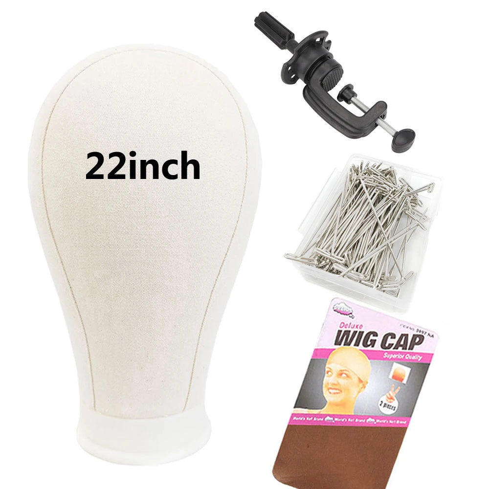 Premium Canvas Block Mannequin Head | Heavy-Duty Wig Making & Styling Base | D'AuraHaven