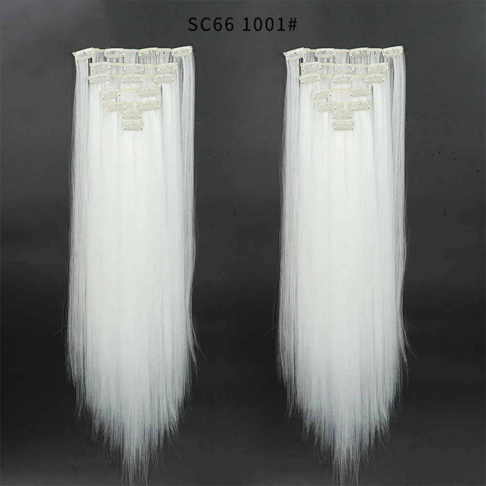 Premium 22" Long Straight Clip-In Hair Extensions (7-Piece Set) | D'AuraHaven