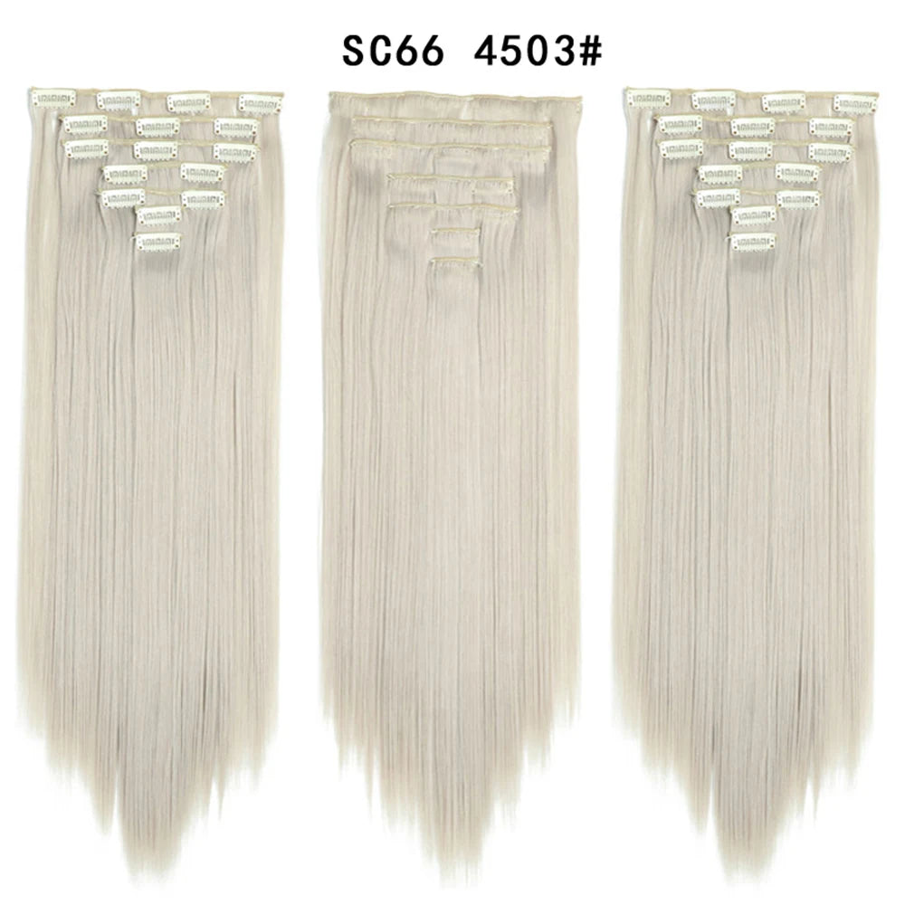 Premium 22" Long Straight Clip-In Hair Extensions (7-Piece Set) | D'AuraHaven