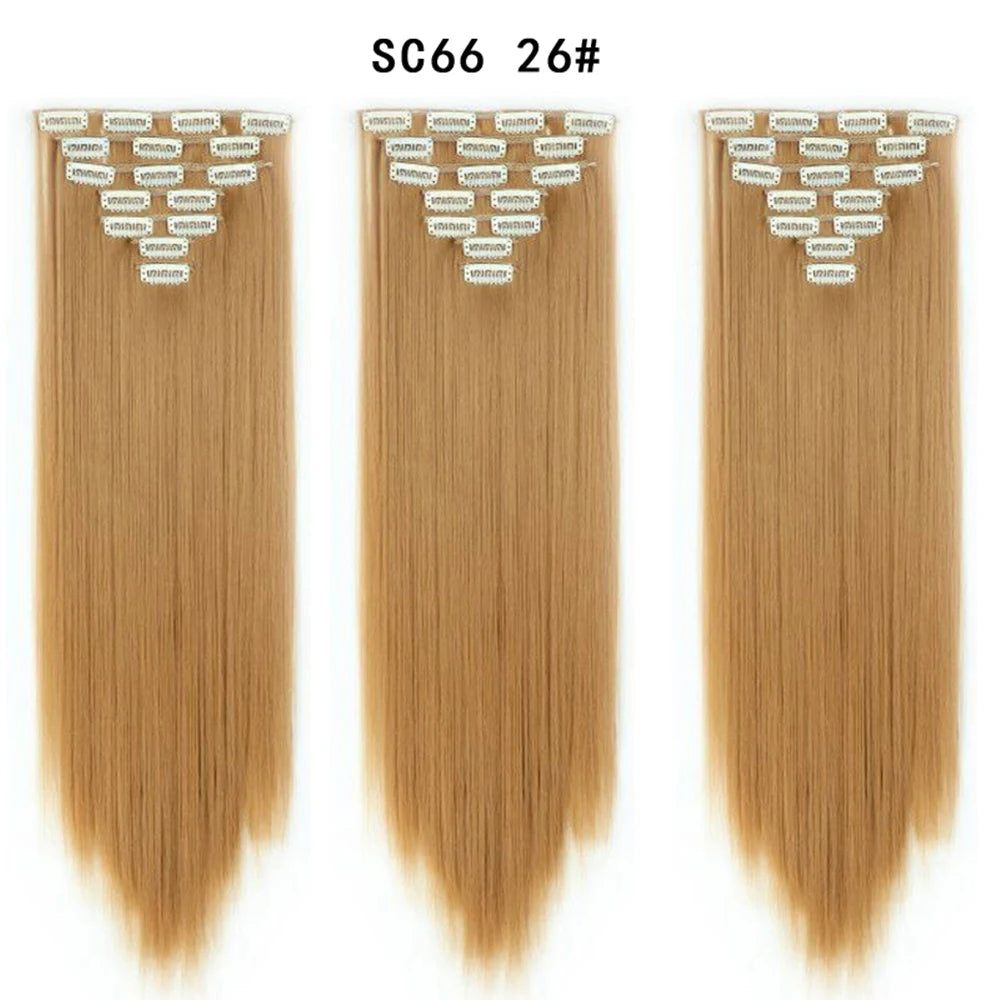 Premium 22" Long Straight Clip-In Hair Extensions (7-Piece Set) | D'AuraHaven
