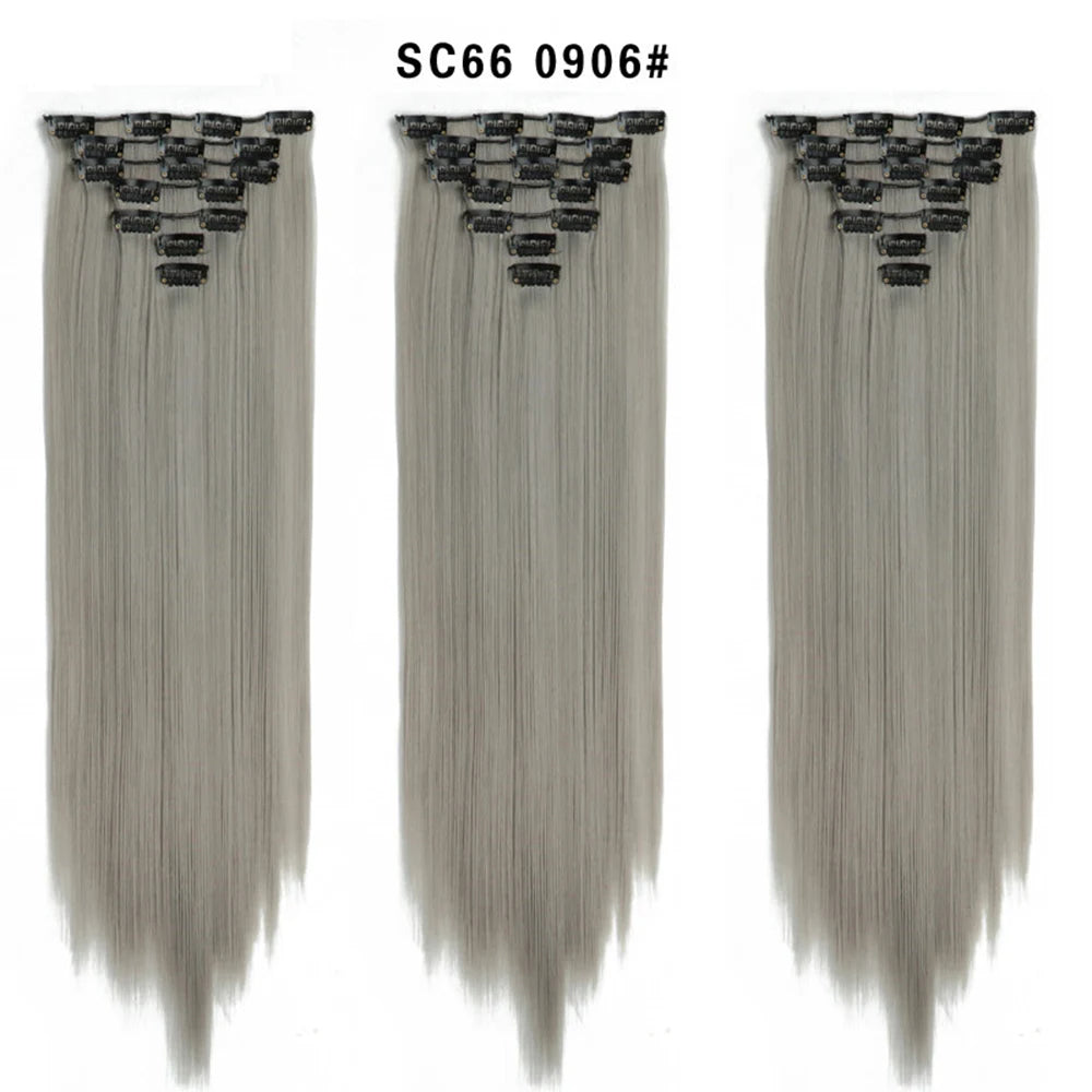 Premium 22" Long Straight Clip-In Hair Extensions (7-Piece Set) | D'AuraHaven