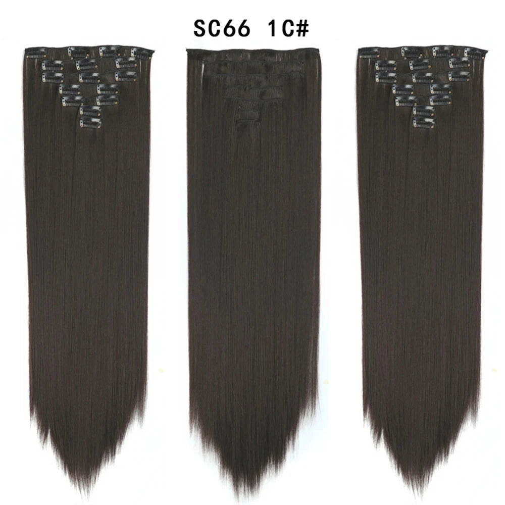 Premium 22" Long Straight Clip-In Hair Extensions (7-Piece Set) | D'AuraHaven