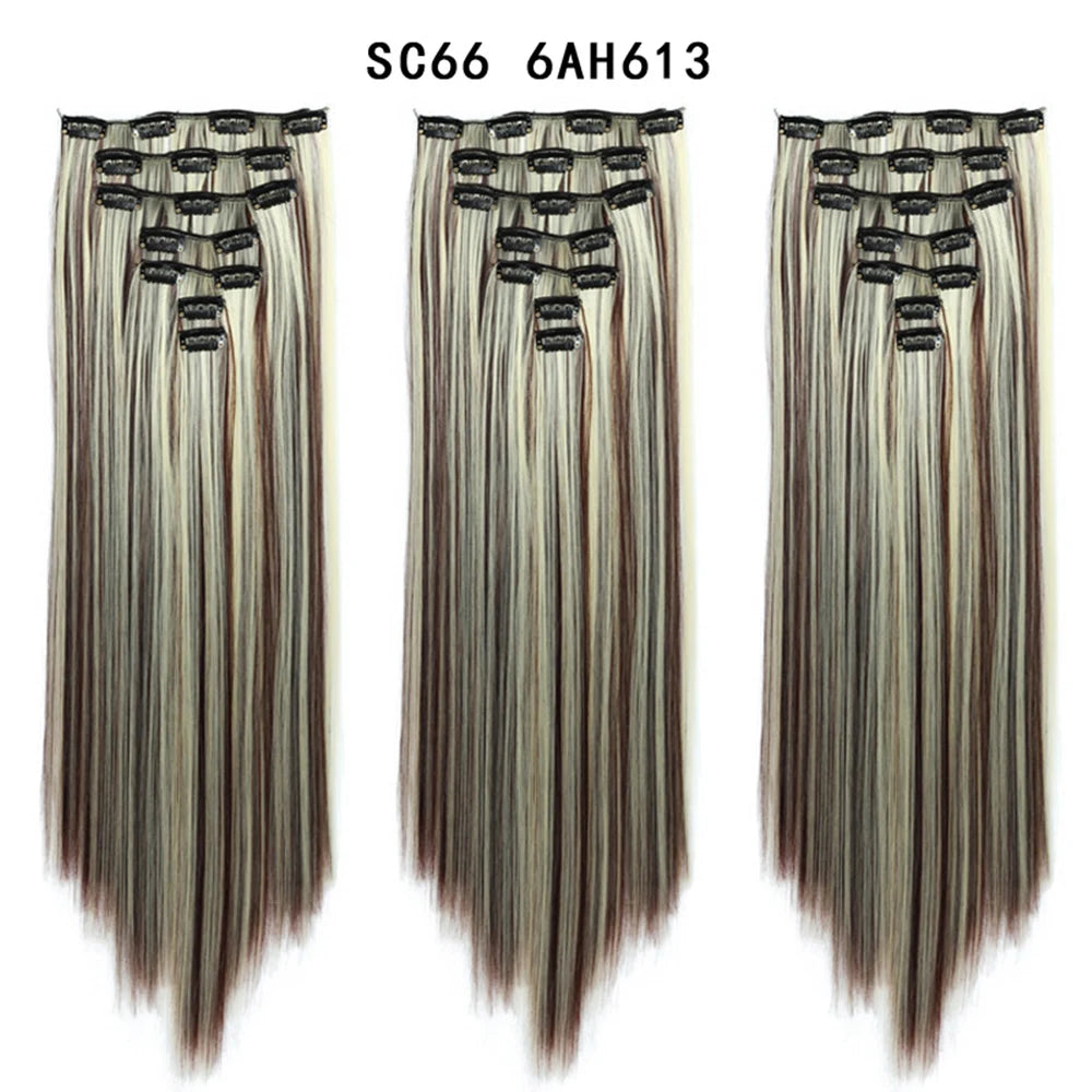 Premium 22" Long Straight Clip-In Hair Extensions (7-Piece Set) | D'AuraHaven