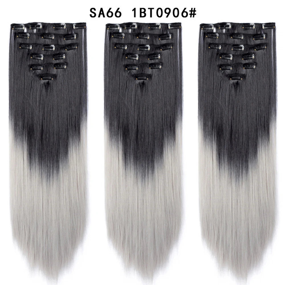 Premium 22" Long Straight Clip-In Hair Extensions (7-Piece Set) | D'AuraHaven