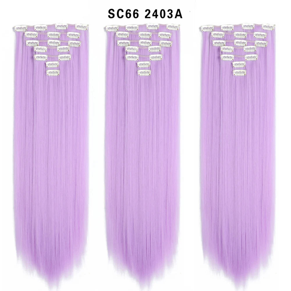 Premium 22" Long Straight Clip-In Hair Extensions (7-Piece Set) | D'AuraHaven