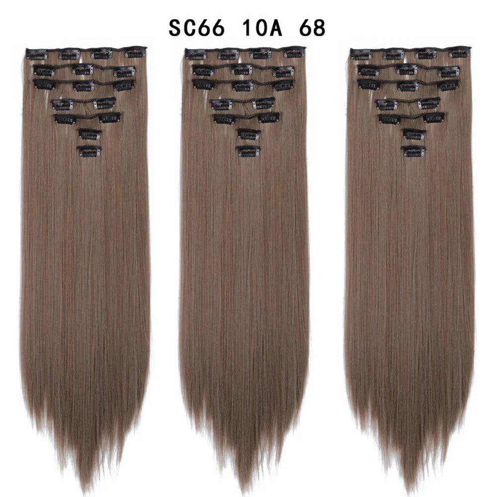 Premium 22" Long Straight Clip-In Hair Extensions (7-Piece Set) | D'AuraHaven