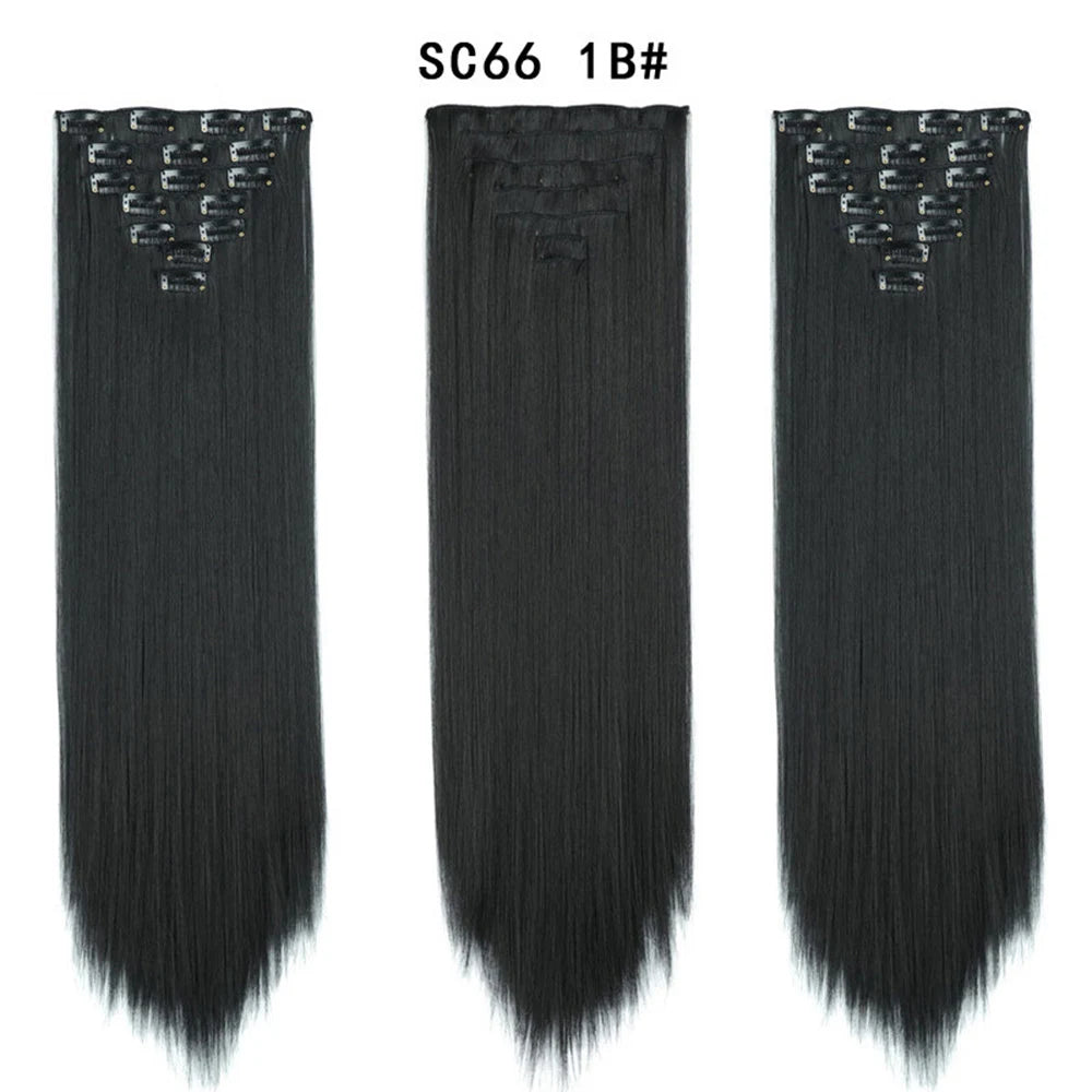Premium 22" Long Straight Clip-In Hair Extensions (7-Piece Set) | D'AuraHaven