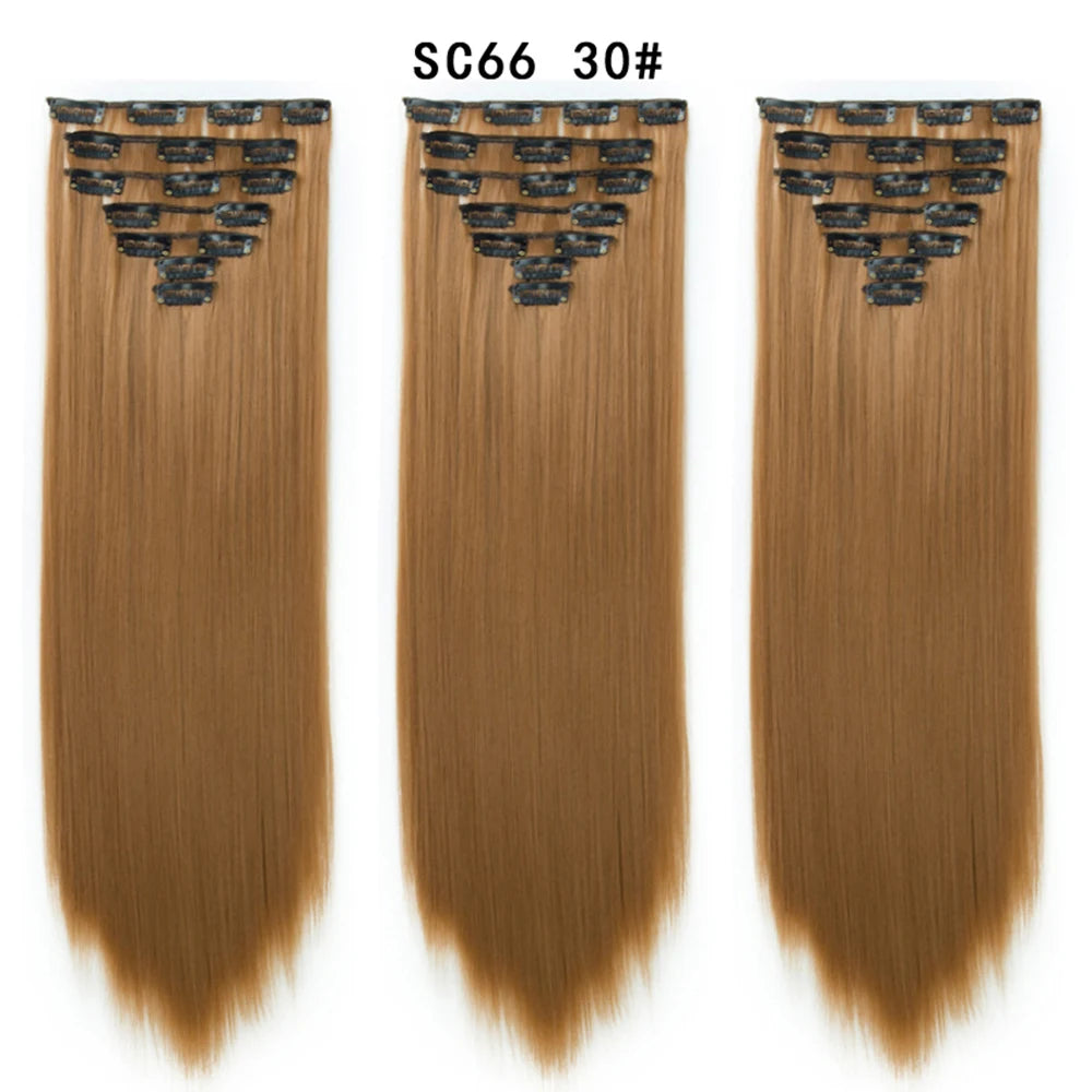 Premium 22" Long Straight Clip-In Hair Extensions (7-Piece Set) | D'AuraHaven