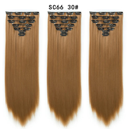 Premium 22" Long Straight Clip-In Hair Extensions (7-Piece Set) | D'AuraHaven