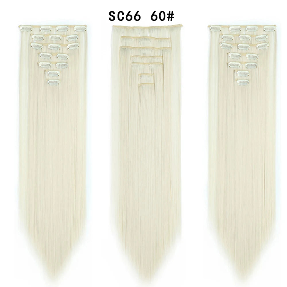 Premium 22" Long Straight Clip-In Hair Extensions (7-Piece Set) | D'AuraHaven