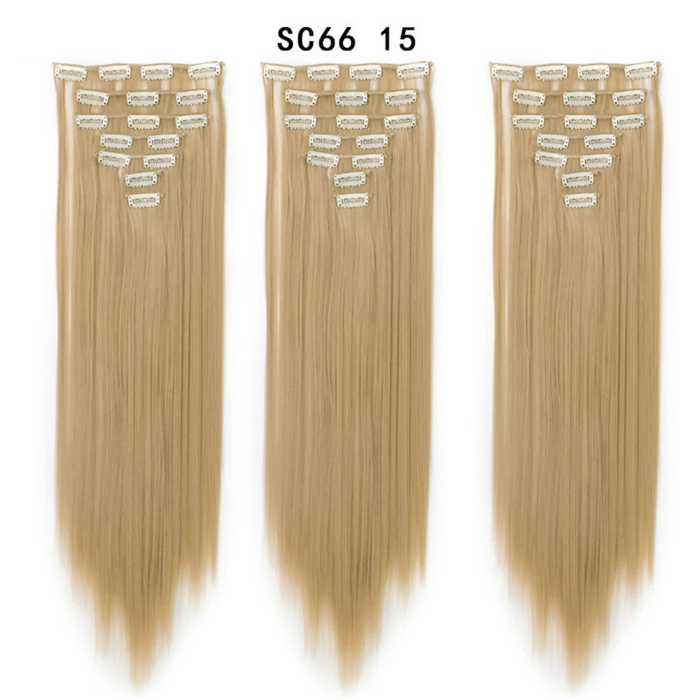 Premium 22" Long Straight Clip-In Hair Extensions (7-Piece Set) | D'AuraHaven