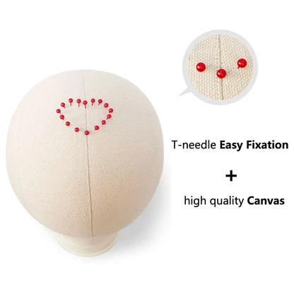 Premium Canvas Block Mannequin Head | Heavy-Duty Wig Making & Styling Base | D'AuraHaven
