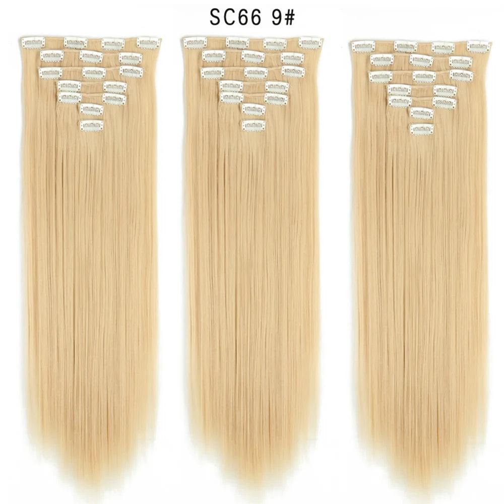 Premium 22" Long Straight Clip-In Hair Extensions (7-Piece Set) | D'AuraHaven