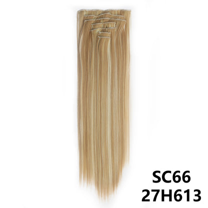 D'AuraHaven LuxVolume™ 24" Long Straight Clip-In Hair Extensions (7-Pcs Set)