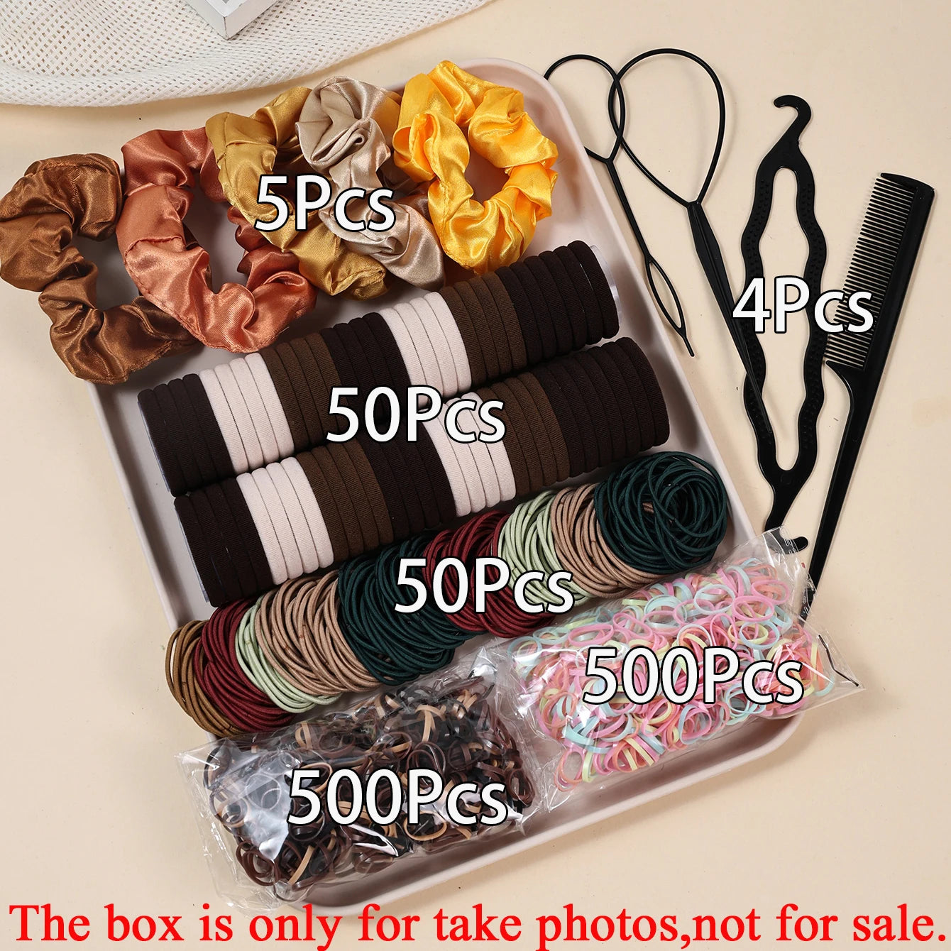 1109-Piece Ultimate Dark Hair Accessories Mega Kit | Seamless Elastics & Scrunchies Set | D'AuraHaven
