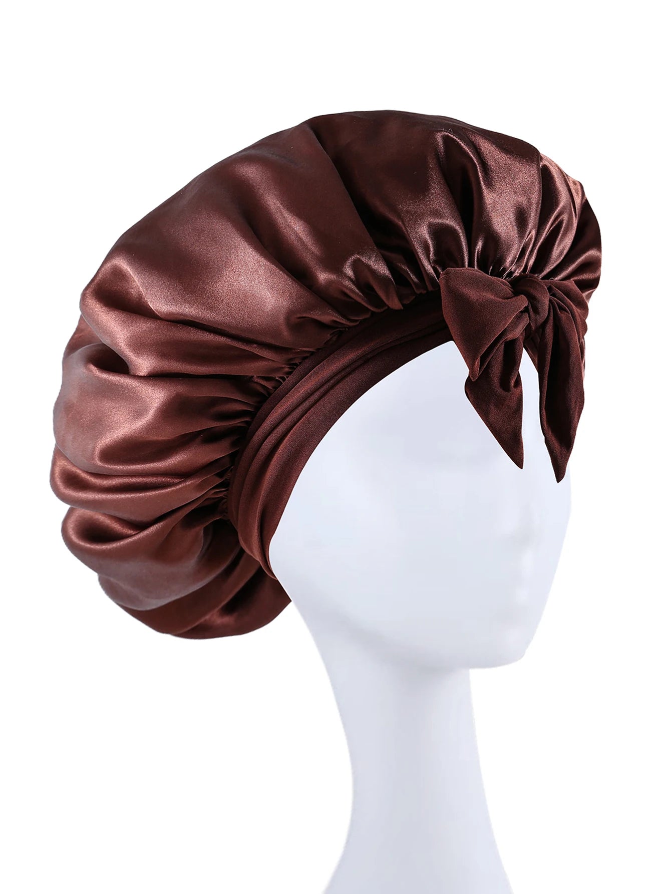 Premium Silky Satin Sleep Bonnet | Wide Tie-Band Night Cap for Curly & Coily Hair | D'AuraHaven